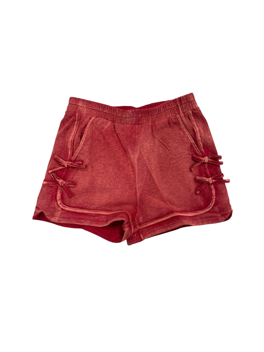 Hayden Girls Red Side Bow Detail Knit Shorts