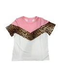 Hayden Girls Pink Cheetah Smithsonian Chevron Panel Top