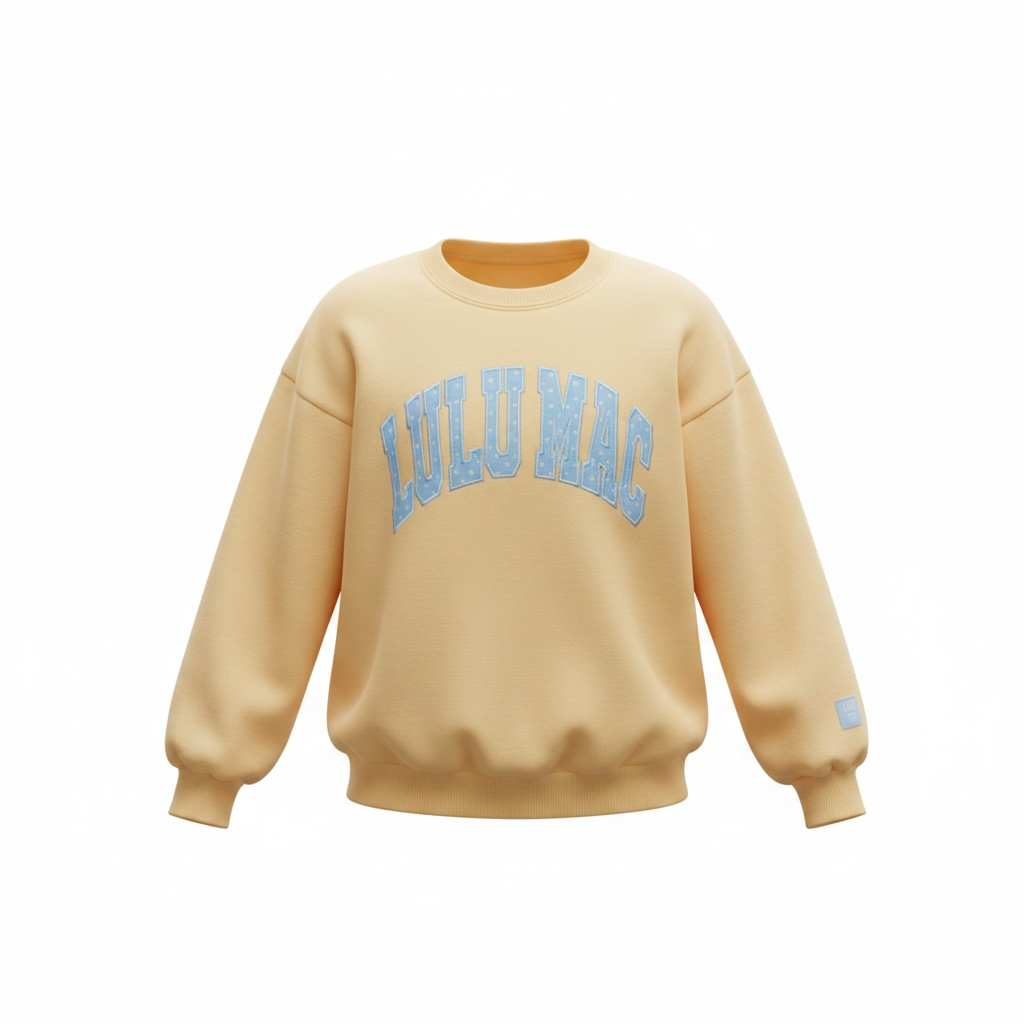 Lulu Mac Butter/Light Blue Polka Dot Sweatshirt