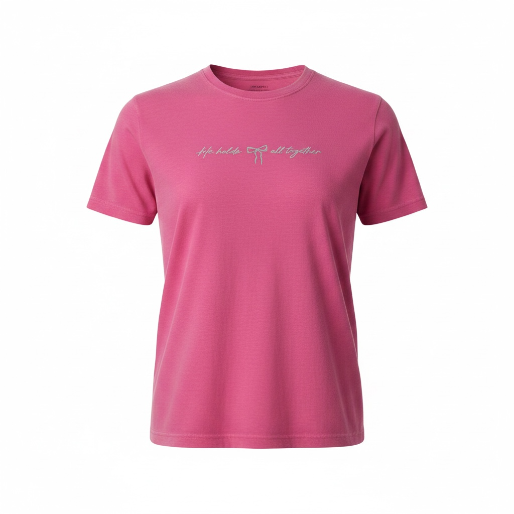 Dear Heart Pink He Holds All Together Tee