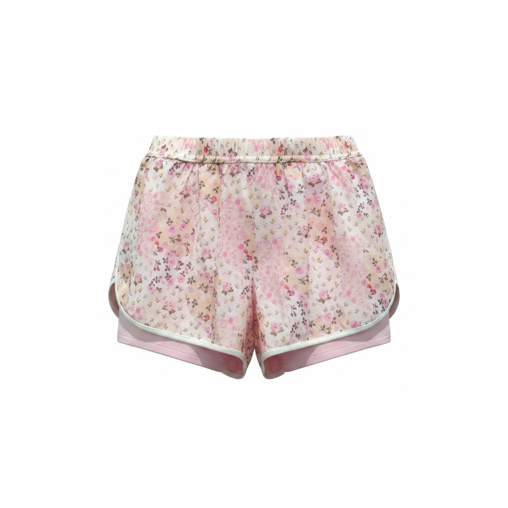 Kimberly C Pink Patchwork Athletic Shorts
