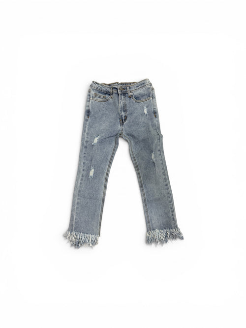 Hayden Girls Light Denim Distressed Frayed Hem Jeans