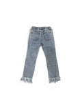 Hayden Girls Light Denim Distressed Frayed Hem Jeans