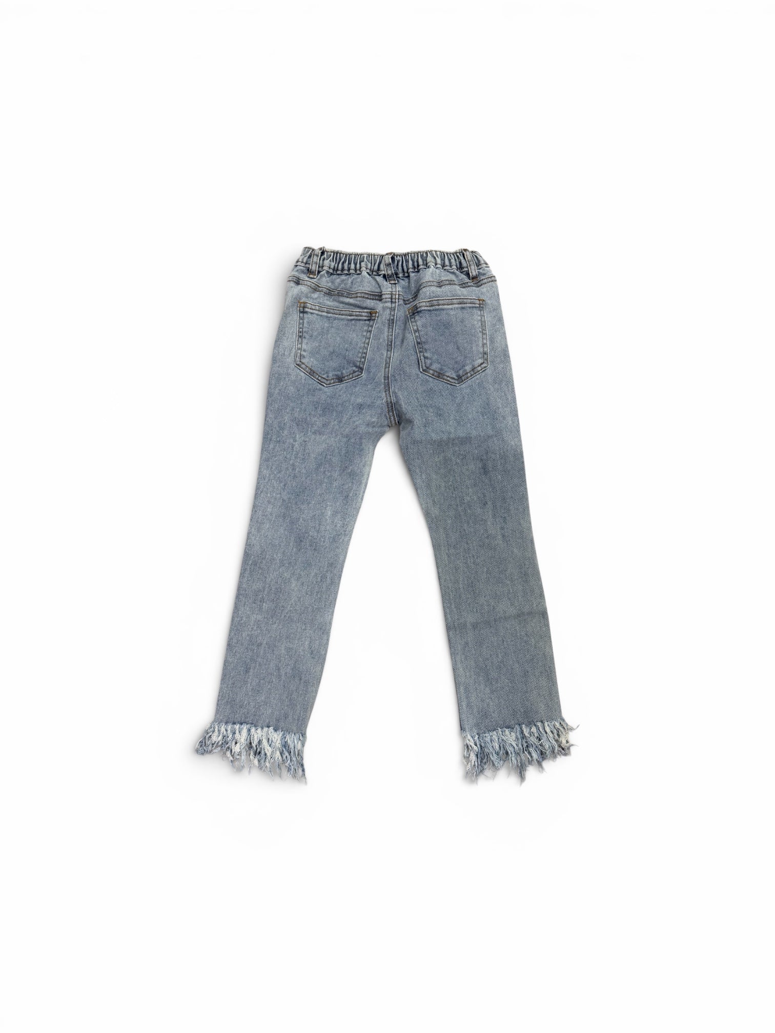 Hayden Girls Light Denim Distressed Frayed Hem Jeans