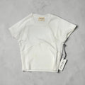 Tenly White Rayon Rib Cap Sleeve Tee