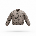 Hayden Girls Mocha Floral Print Stretch Twill Puff Sleeve Jacket