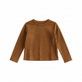 Hayden Girls Camel Studded Detail Long Sleeve Suede Top