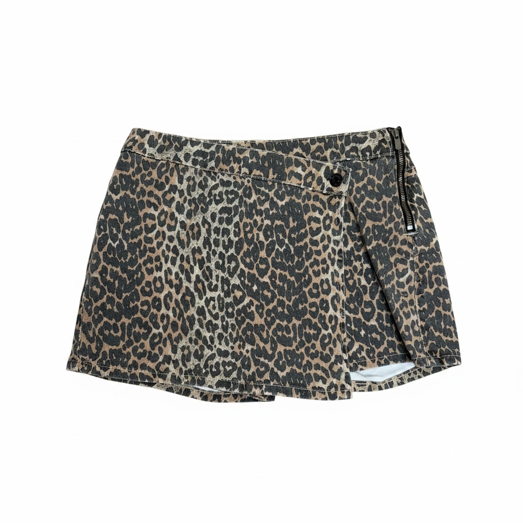 Tractr Leopard Print Skort