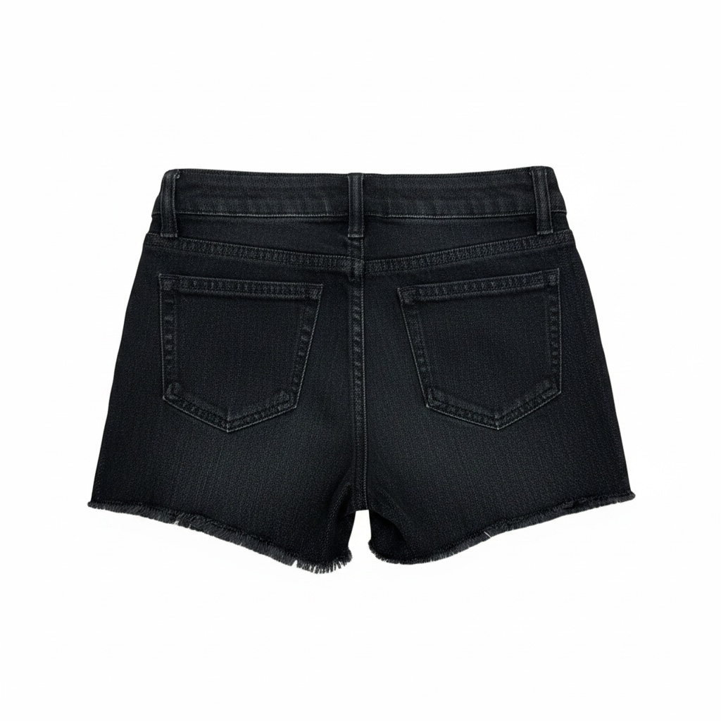 Tractr Black Weekender Short With Destruction